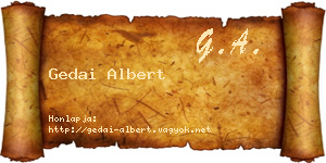 Gedai Albert névjegykártya